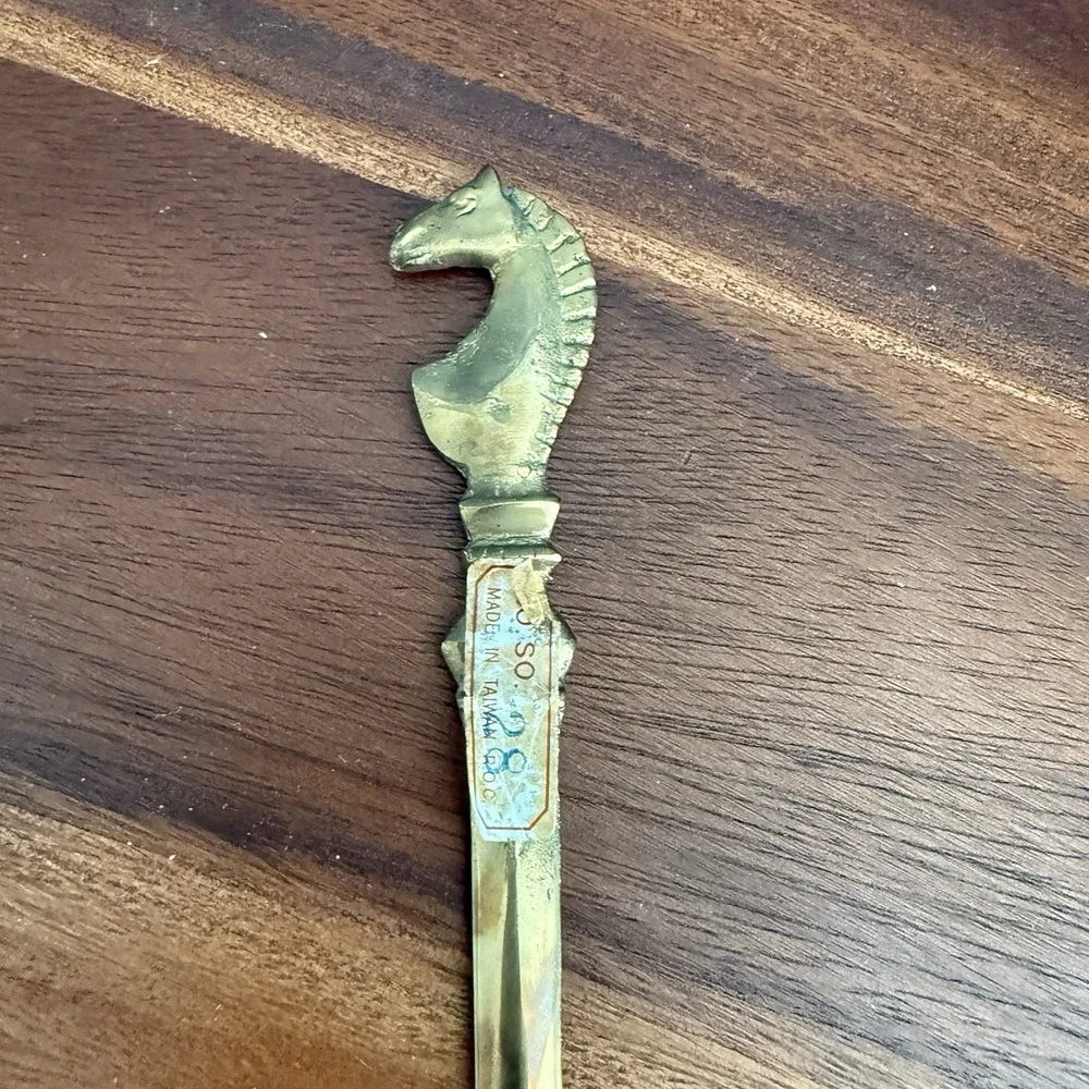 Vintage Brass Horse Letter Opener Figural Desk Accessory 6.75